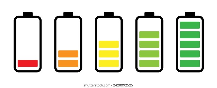 Akkusymbol eingestellt. Batterieladung. Symbol für die Ladeaufladung des Akkus. 