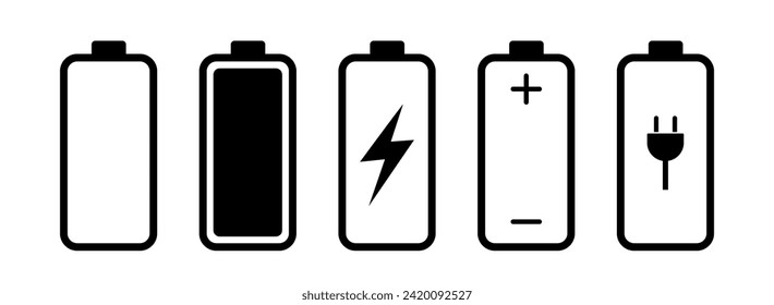 Akkusymbol eingestellt. Batterieladung. Symbol für die Ladeaufladung des Akkus. 