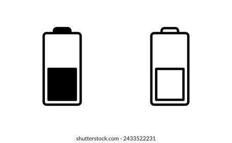 Battery icon set. battery charge level. battery charging icon