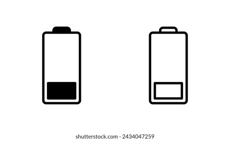 Battery icon set. battery charge level. battery charging icon