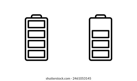 Battery icon set. battery charge level. battery charging icon