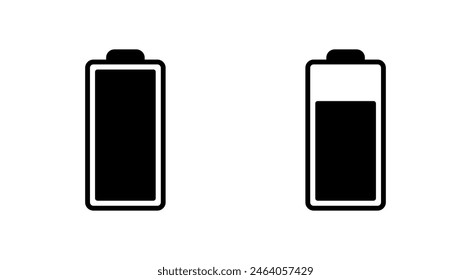 Battery icon set. battery charge level. battery charging icon