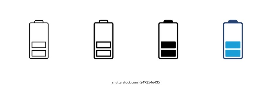 Conjunto de iconos de la batería. nivel de Recargo de la batería.