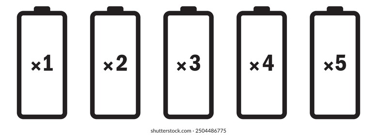 Battery icon set. battery charge level. battery charging icon.