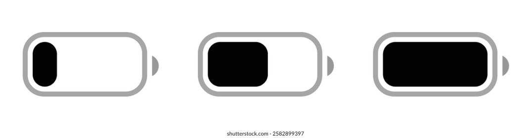 Battery icon set. battery charge level. battery Charging icon