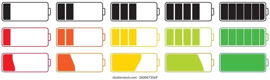 Battery icon set , battery charge level, battery Charging icon set vector illustrasion.