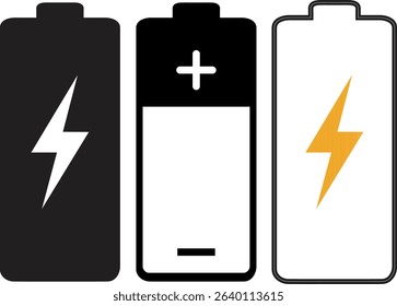 Battery icon set. battery charge level. battery Charging icon vector design.