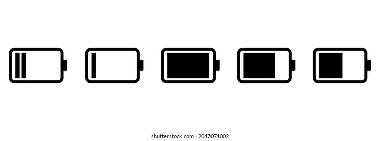battery icon set, battery charge icon set, battery vector set symbol