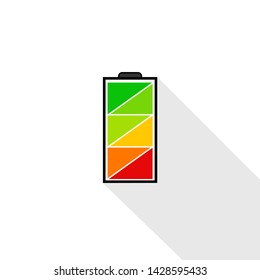 Battery icon set, collection of battery charging illustration