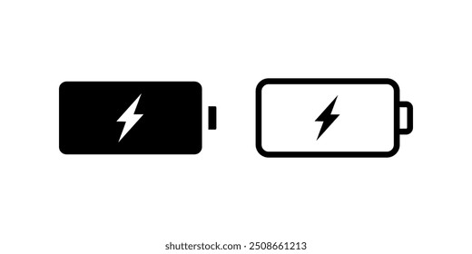 Battery icon set. flat illustration of vector icon on white background