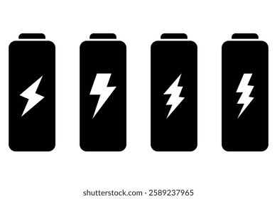 Battery icon set. Battery Full charge illustration.  Level battery Energy powerfully full. vector illustration eps 888. battery icon.