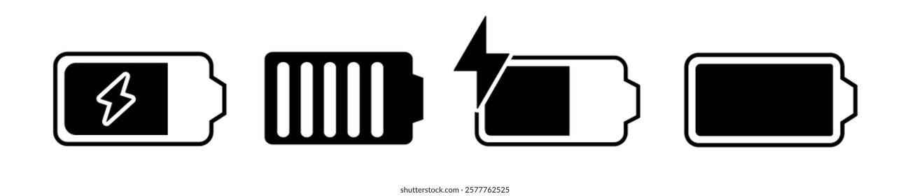 Battery icon set. Battery icons