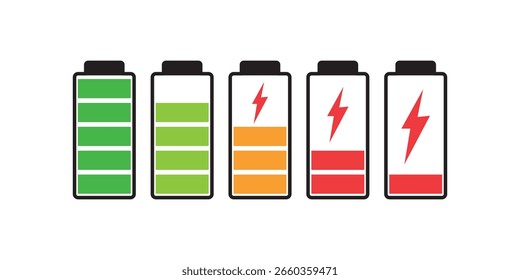 Conjunto de iconos de batería. Iconos de la batería
