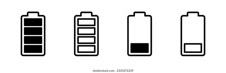 Battery icon set illustration. battery charging sign and symbol. battery charge level