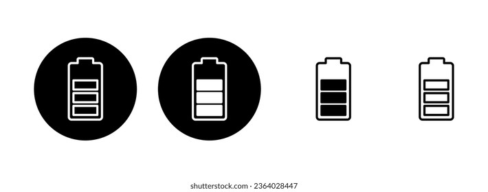Battery icon set illustration. battery charging sign and symbol. battery charge level