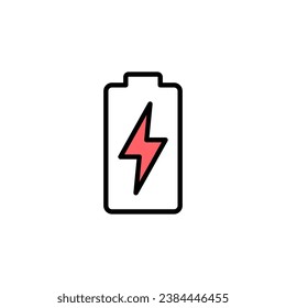Ilustración del conjunto de iconos de la batería. símbolo y signo de carga de batería. nivel de carga de la batería