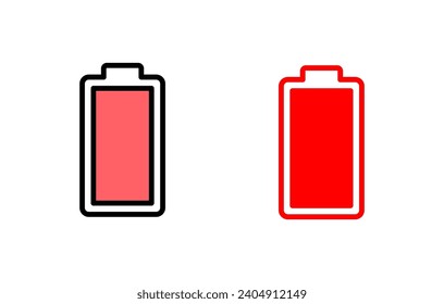 Ilustración del conjunto de iconos de la batería. símbolo y signo de carga de batería. nivel de carga de la batería