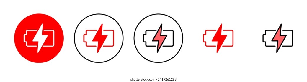 Battery icon set illustration. battery charging sign and symbol. battery charge level