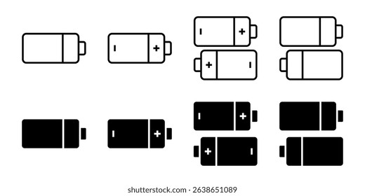Battery icon set. for mobile concept and web design on white background