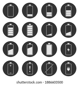 25 Set Battery Symbol Collection Vector Stock Vector (Royalty Free ...