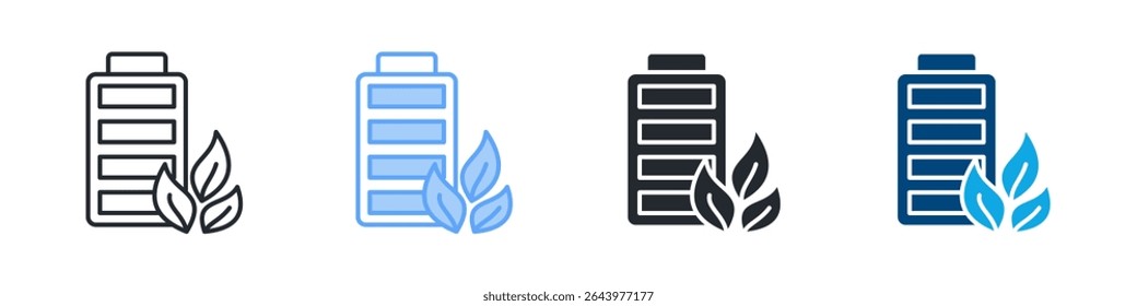 Battery Icon Set Multiple Style. Design In Outline, Blue, Glyph, Dual Tone
