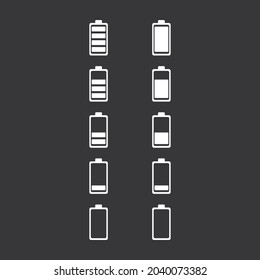 Batteriesymbol auf grauem Hintergrund gesetzt