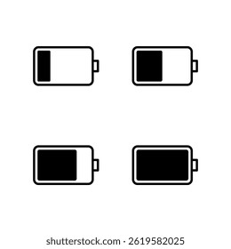 Battery icon set. Phone battery icon. Phone charge icons.