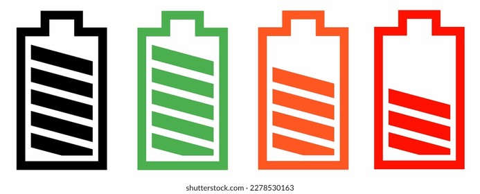 Battery icon set. Stock vector illustration.