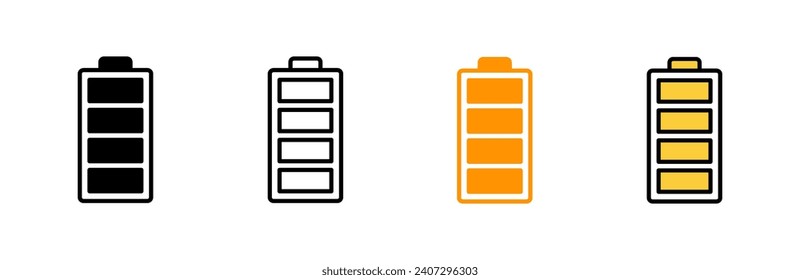 Battery icon set vector. battery charging sign and symbol. battery charge level