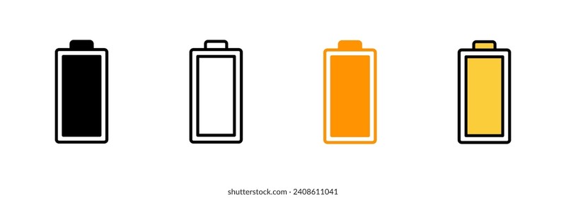 Vector de conjunto de iconos de la batería. símbolo y signo de carga de batería. nivel de carga de la batería