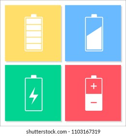 Battery Icon Set Vector Design