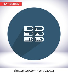 Battery icon set. Vector EPS 10. Battery. Charging Flat Design. battery charge and use.