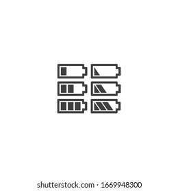 Battery icon set. Vector EPS 10. Battery. Charging Flat Design. battery charge and use.