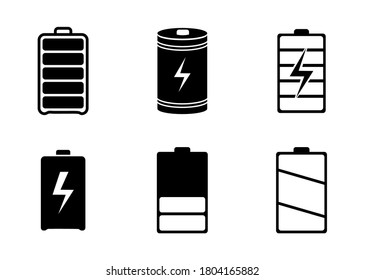 Battery icon set - vector illustration