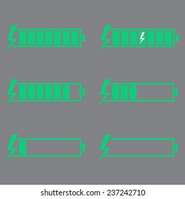 Battery Icon Set. Vector Illustration