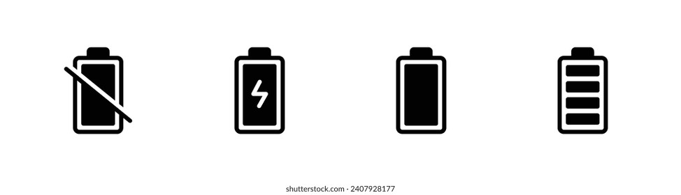 Battery icon set vector illustration