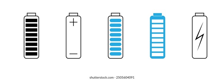 Battery icon set. Vector illustration. Discharged and fully charged battery smartphone  eps 10.