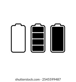 Conjunto de iconos de batería, Ilustración vectorial.