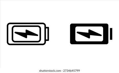 Conjunto de iconos de batería. Ilustración vectorial para el Diseño web. Aislado sobre fondo blanco.
