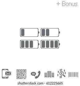 battery icon set. Vector illustration