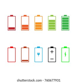 Battery icon set. Vector illustration.