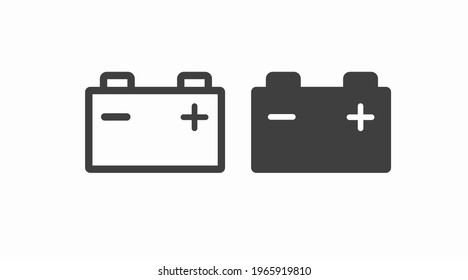 Battery Icon Set. Vector isolated flat simple icons of batteries