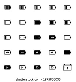 battery icon set vector sign symbol