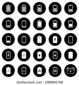 símbolo de signo vectorial del conjunto de iconos de la batería