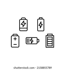 Battery Icon Set Vector Symbol Design Illustration