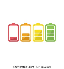 Battery icon set vector template