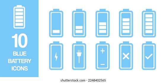 conjunto de iconos de la batería. es muy adecuado para que las imágenes sean usadas como adiciones a tu celular.