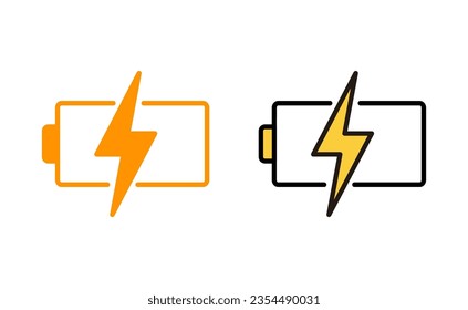 Battery icon set for web and mobile app. battery charging sign and symbol. battery charge level