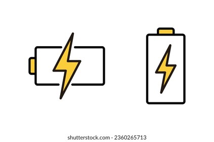 Battery icon set for web and mobile app. battery charging sign and symbol. battery charge level