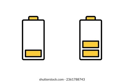 Akkusymbol für Web- und Mobile-App. Batterieaufladezeichen und -symbol. Batterieladung